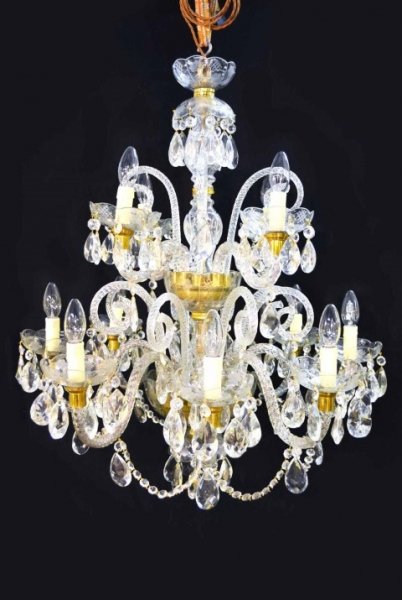 Vintage Venetian Two Tier 12 Light Crystal Chandelier | Ref. no. 04880 | Regent Antiques