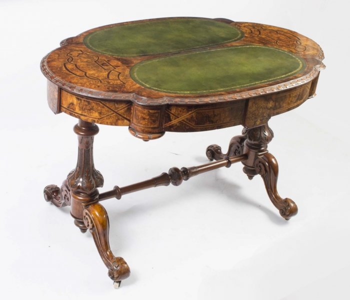 Antique Victorian Burr Walnut Writing Table c.1880 | Ref. no. 04886a | Regent Antiques