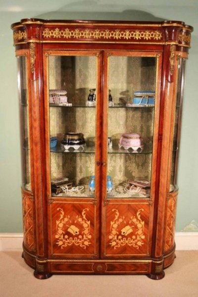 Vintage Loius XV Marquetry Vitrine Display Cabinet | Ref. no. 04892 | Regent Antiques