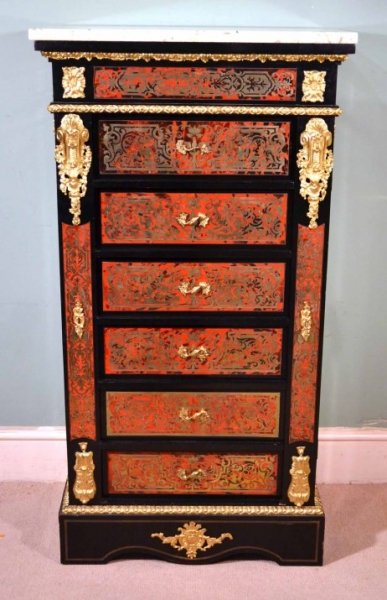 Antique Victorian Boulle Ebonised Tall Chest c.1860 | Ref. no. 04894 | Regent Antiques