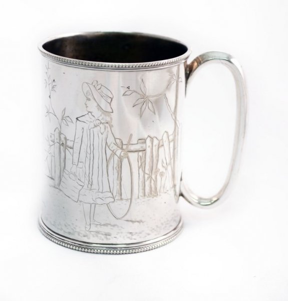 Antique Silver Plated Christening Mug c.1880 | Ref. no. 04912 | Regent Antiques