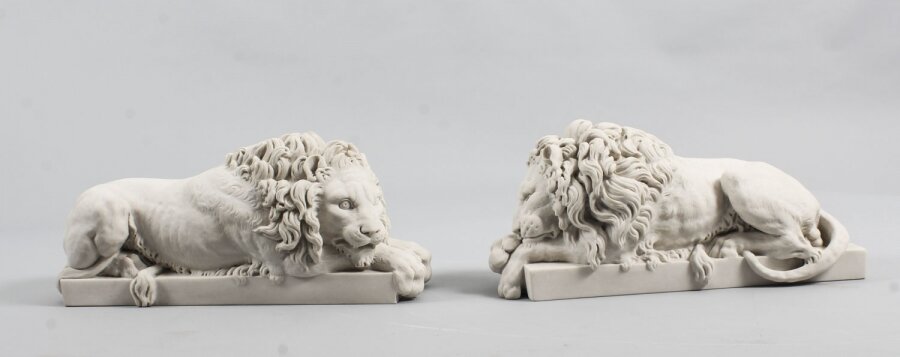 Decorative Small Pair of Marble Lions 21st Century After Canova Decorative Small Pair of Marble Lions 21st Century After Canova | Ref. no. 04925s | Regent Antiques