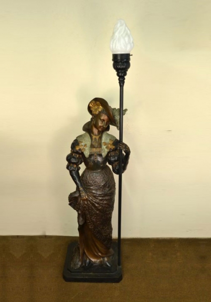 Gorgeous Bronze 5ft Classical Elegant Lady Lamp | Ref. no. 05197 | Regent Antiques
