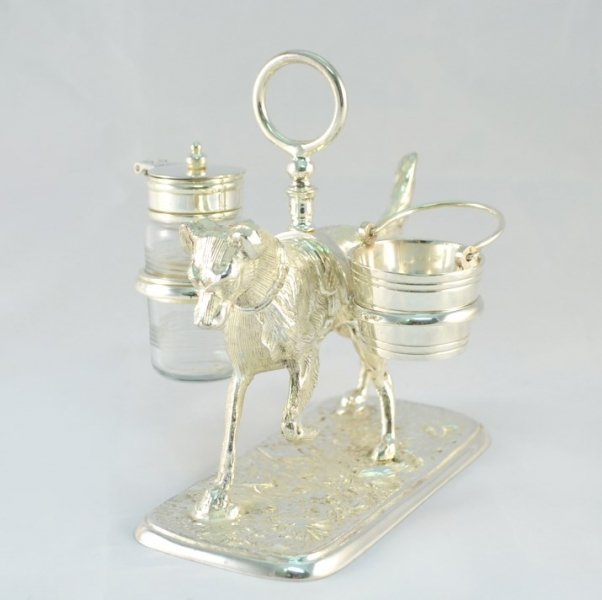 Beautiful Silver Plated Labrador Salt & Pepper Set | Ref. no. 05224 | Regent Antiques