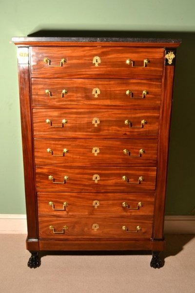 Antique French Empire Tall  Chest with Marble Top C1840 | Ref. no. 05362 | Regent Antiques