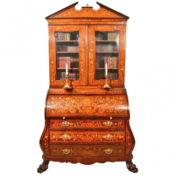 Antique Mahogany Dutch Marquetry Bureau Bookcase c.1800 | Ref. no. 05408 | Regent Antiques