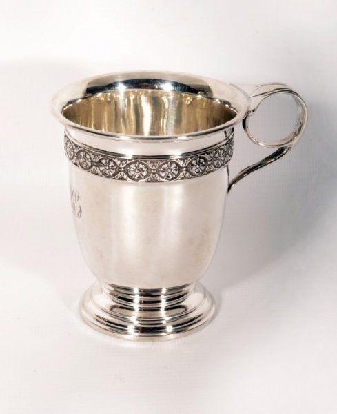 Vintage Hallmarked Silver Christening Cup By Jones & Crompton.