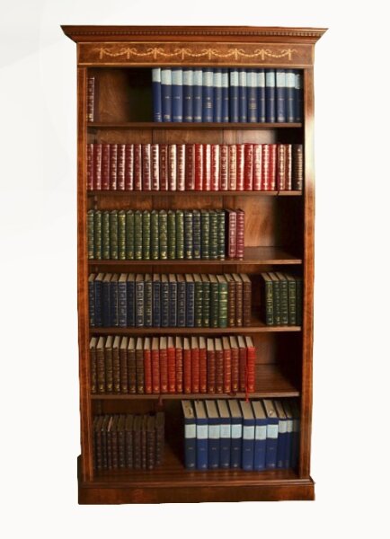 Vintage  Sheraton Revival Burr Walnut Open Bookcase 20th C | Ref. no. 05519 | Regent Antiques