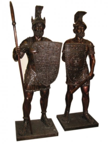Large Pair Bronze Statues Roman Soldiers Life Size | Ref. no. 05520 | Regent Antiques