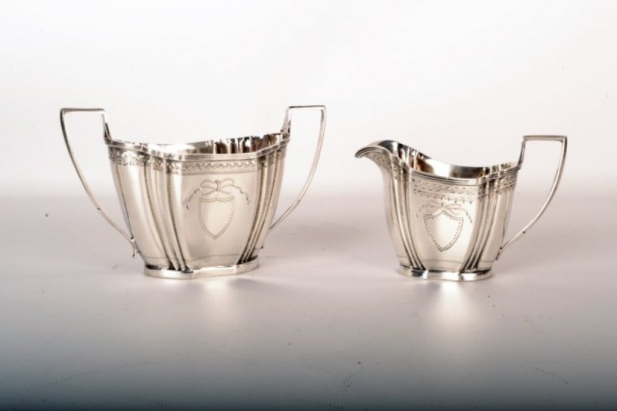 Antique Victorian Silver Cream Jug & Sugar Bowl 1897 | Ref. no. 05538 | Regent Antiques