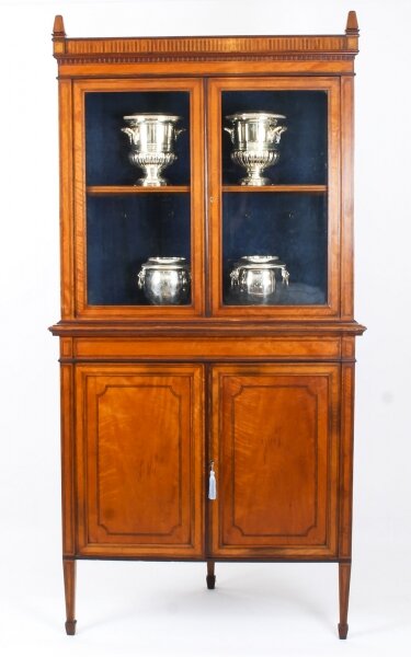 Antique English Sheraton Revival Satinwood Corner Cabinet c.1890 19th C | Ref. no. 05546a | Regent Antiques