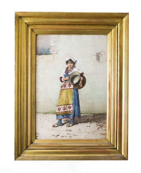 Antique Watercolour \'Water Carrier\' F Indoni c.1890 | Ref. no. 05615 | Regent Antiques