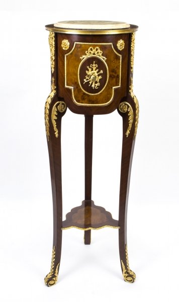 Louis XV Style Kingwood & Cream Marble Pedestal Stand | Ref. no. 05671d | Regent Antiques