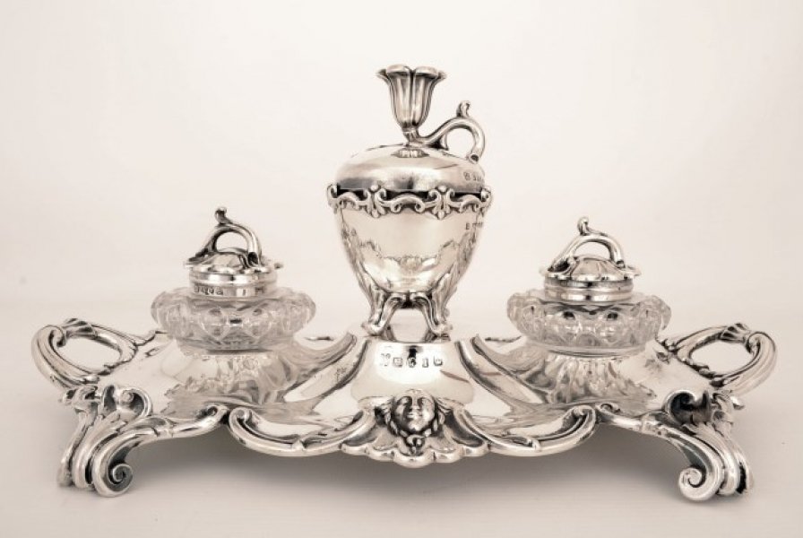 Antique English Silver Ink Well London 1852 | Ref. no. 05804 | Regent Antiques