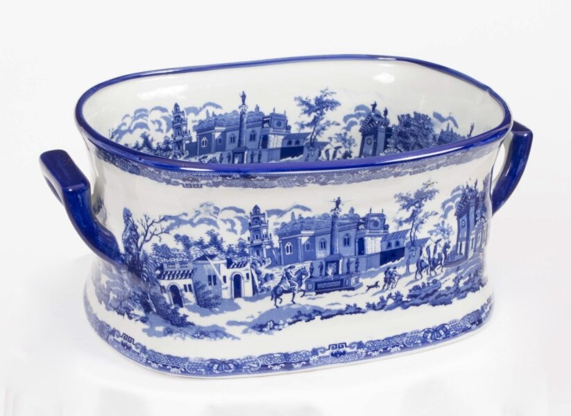 Vintage Large Blue & White Porcelain Planter Jardiniere 20th Century | Ref. no. 05916L | Regent Antiques