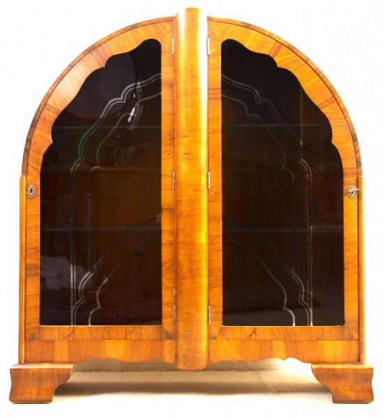 Antique Art Deco Walnut Display Cabinet/Bookcase c.1920 | Ref. no. 05984 | Regent Antiques