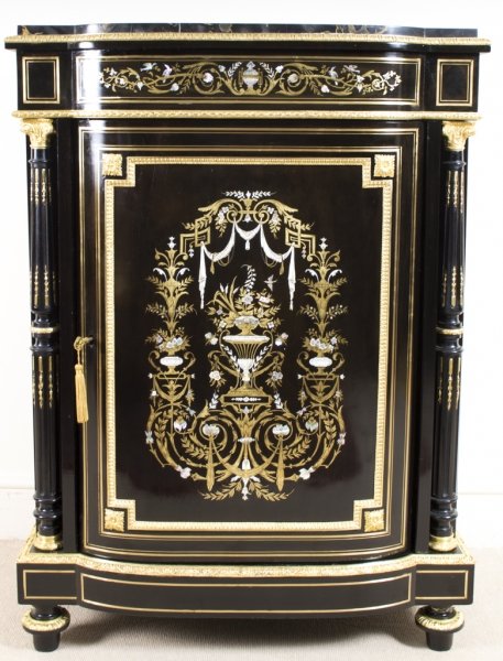 Antique French Ebonised Inlaid Pier Cabinet c.1860 | Ref. no. 06016 | Regent Antiques