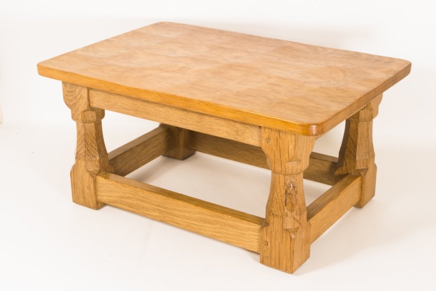 Vintage Oak Foot Stool by Mouseman Thompson of Kilburn | Ref. no. 06052 | Regent Antiques