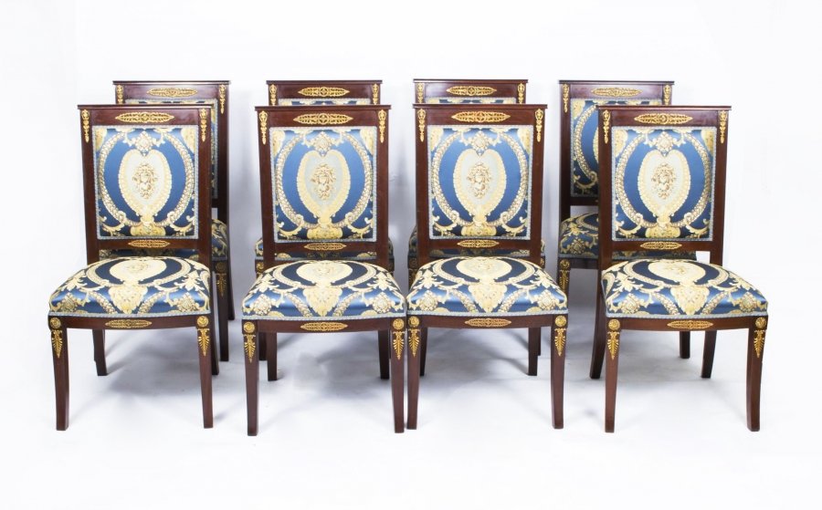 Antique Empire Style 8 Mahogany Ormolu Chairs c.1920 | Ref. no. 06162 | Regent Antiques