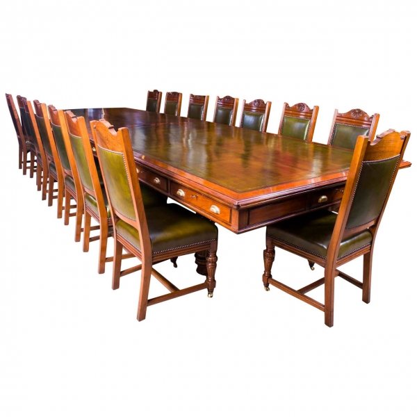 Antique 5m Victorian Boardroom Table & 16 Chairs c.1880 | Ref. no. 06184 | Regent Antiques