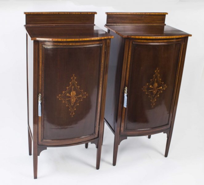 Antique Pair Edwardian Mahogany Music Cabinets c.1900 | Ref. no. 06214 | Regent Antiques