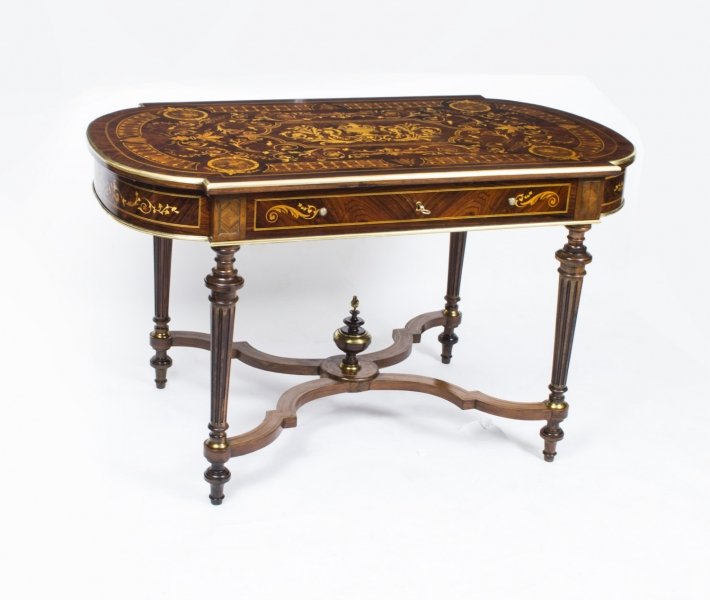 Antique French Marquetry Bureau Plat Writing Table c.1860 | Ref. no. 06238 | Regent Antiques