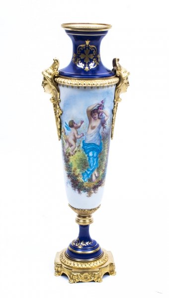 Vintage Sevres Style Royal Blue Porcelain Vase | Ref. no. 06276a | Regent Antiques