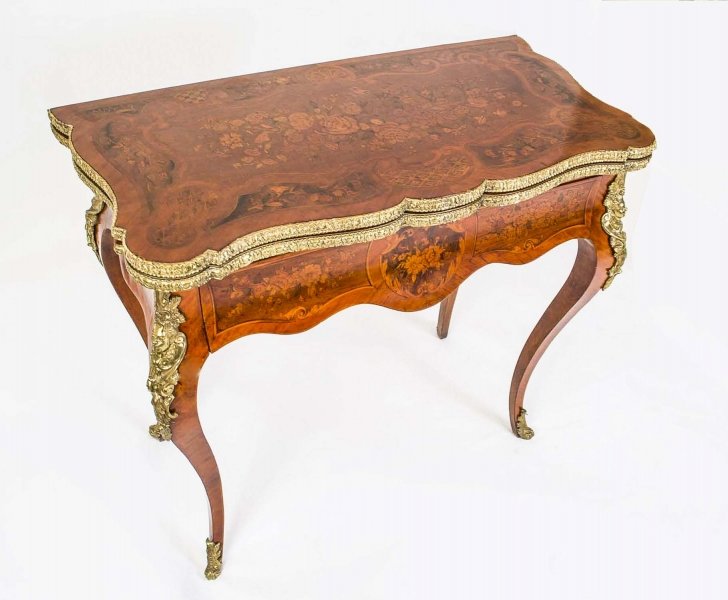 Antique Walnut Marquetry & Ormolu Card Table c.1910 | Ref. no. 06284 | Regent Antiques