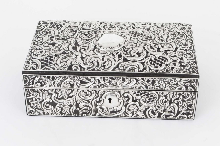 Antique Victorian Silver Mounted Jewellery Box 1897 | Ref. no. 06294 | Regent Antiques