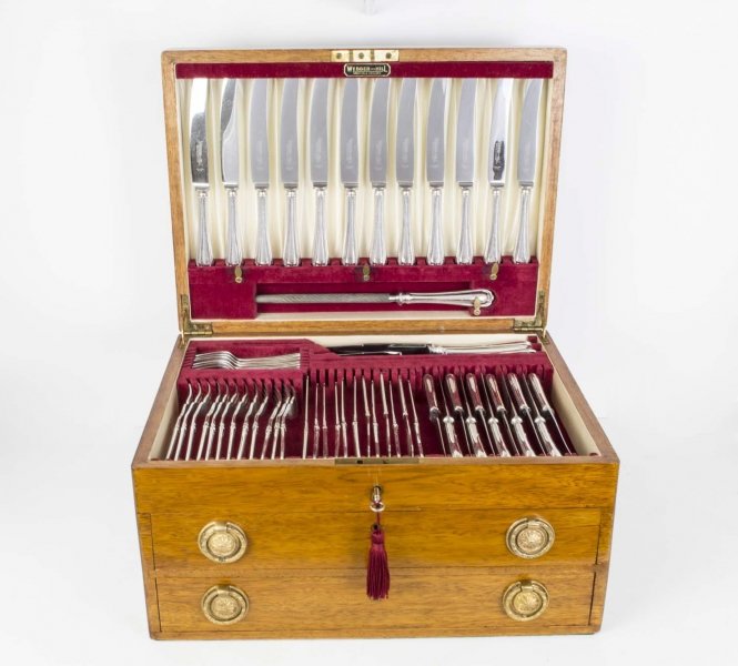 Vintage Cased Canteen Silver Plated Cutlery Set of 12 | Ref. no. 06310 | Regent Antiques