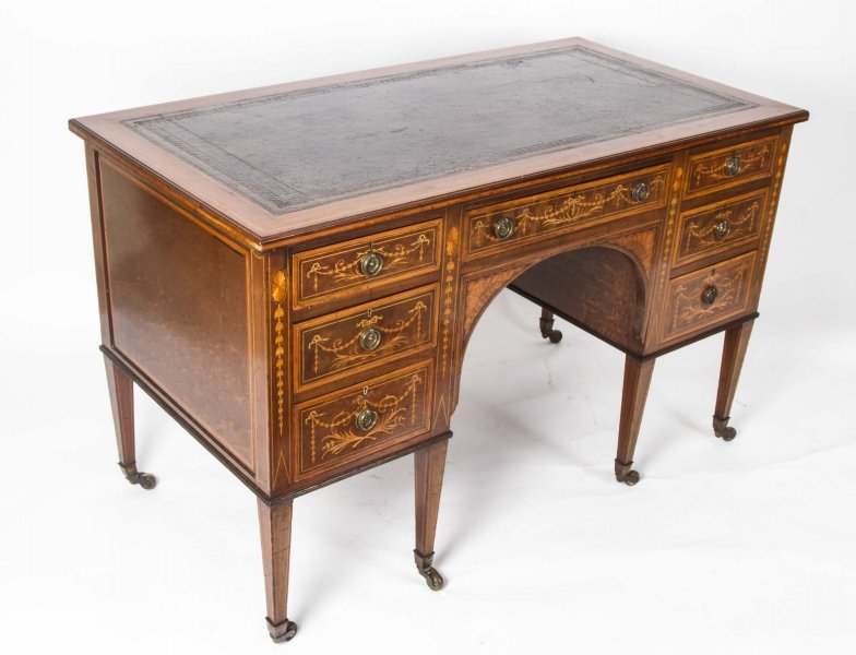 Antique Edwardian Inlaid Desk Shoolbred c.1890 | Ref. no. 06329 | Regent Antiques