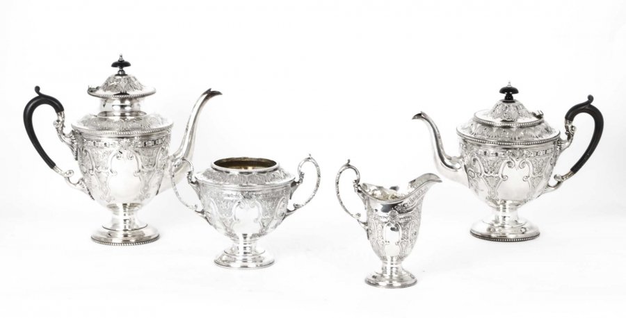 Antique Silver Plate Tea & Coffee Set J Dixon & Sons | Ref. no. 06523 | Regent Antiques