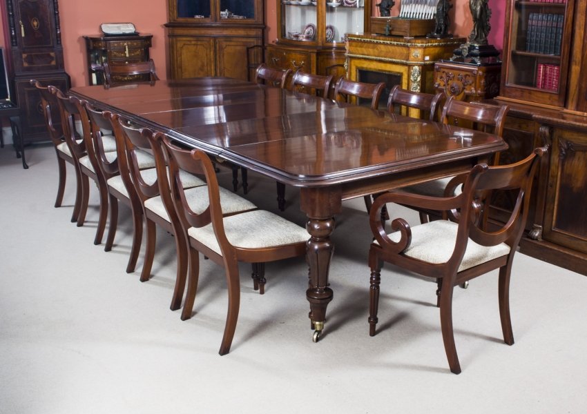 Antique William IV Mahogany Dining Table 12 Drape back chairs | Ref. no. 06549b | Regent Antiques