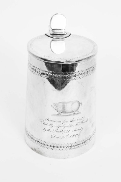 Antique George III Silver \'Fat Pig\' Lidded Tankard 1781 | Ref. no. 06605 | Regent Antiques