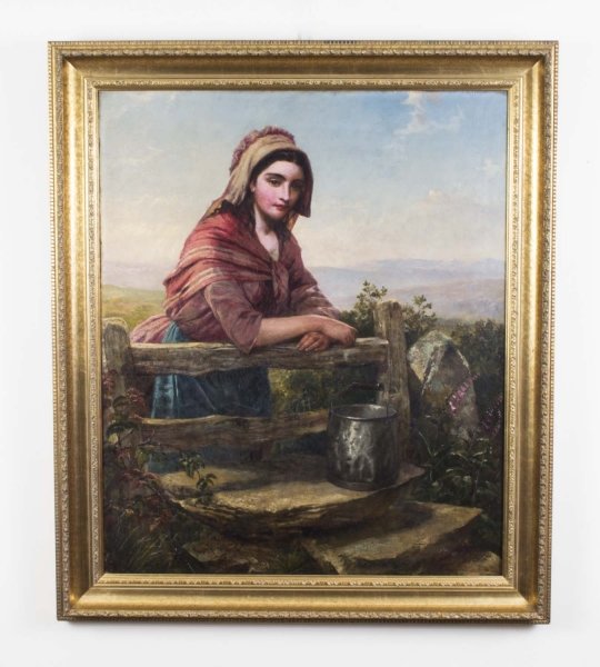 Antique Oil on Canvas \'The Milk Maid\' E J Cobbett c1870 | Ref. no. 06627 | Regent Antiques