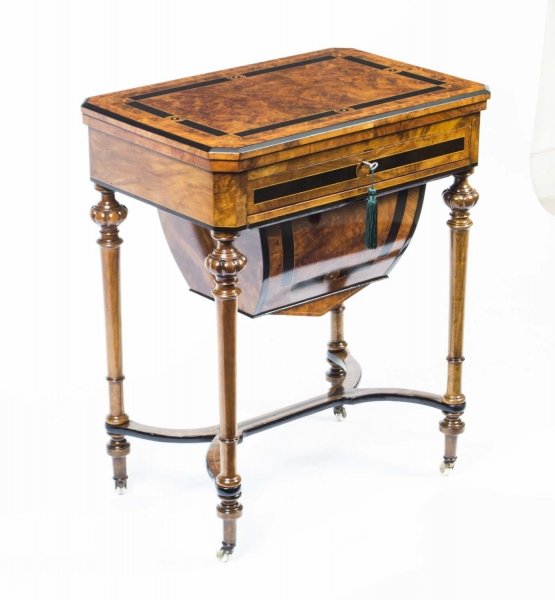Antique Victorian Burr Walnut Games Work Table c.1870 | Ref. no. 06630 | Regent Antiques