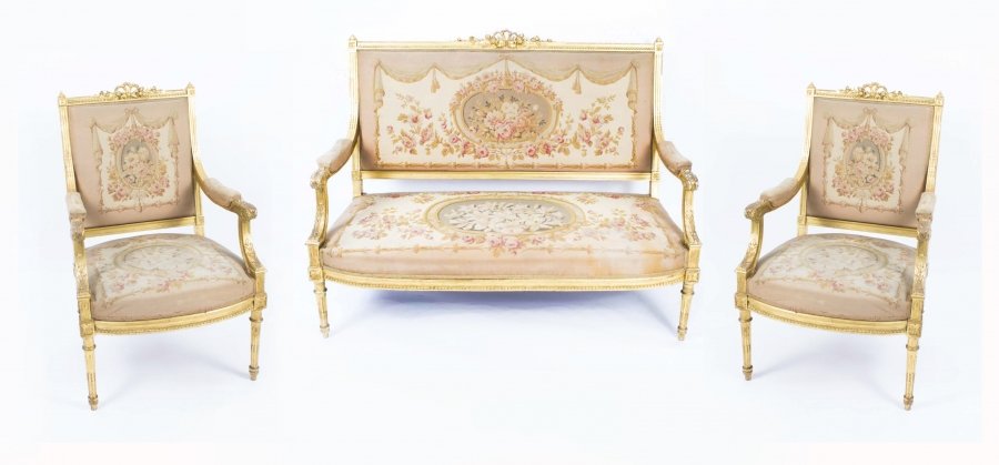 Antique 19th C French Giltwood 3 piece suite Maple & Co | Ref. no. 06662 | Regent Antiques