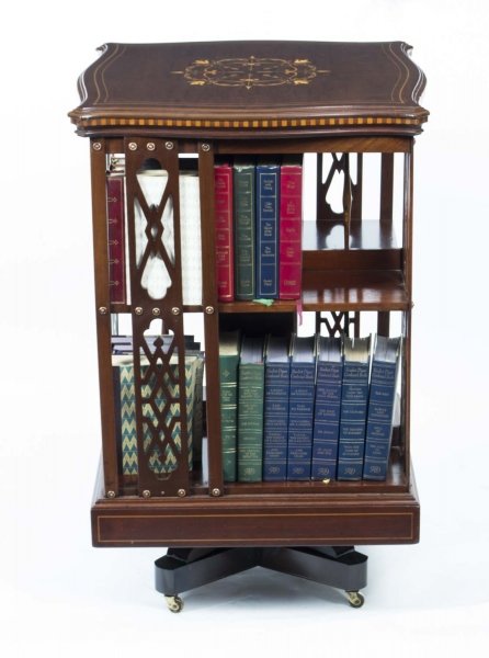 Antique Edwardian Inlaid Revolving Bookcase c.1900 | Ref. no. 06684 | Regent Antiques