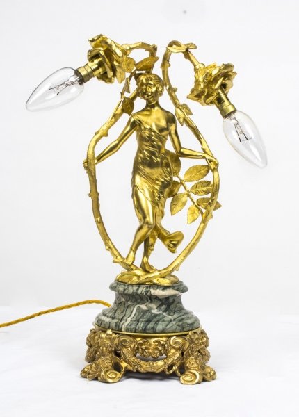 Antique Art Deco Gilt Bronze Dancing Lady Lamp c.1920 | Ref. no. 06712 | Regent Antiques