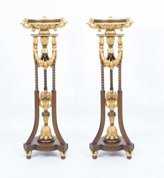 Pair  Mahogany Adams Style  Giltwood Carved Pedestals | Ref. no. 06752 | Regent Antiques