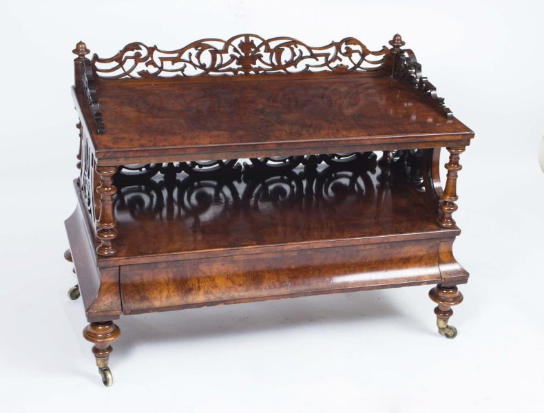Antique Victorian Burr Walnut Canterbury c.1860 | Ref. no. 06763 | Regent Antiques
