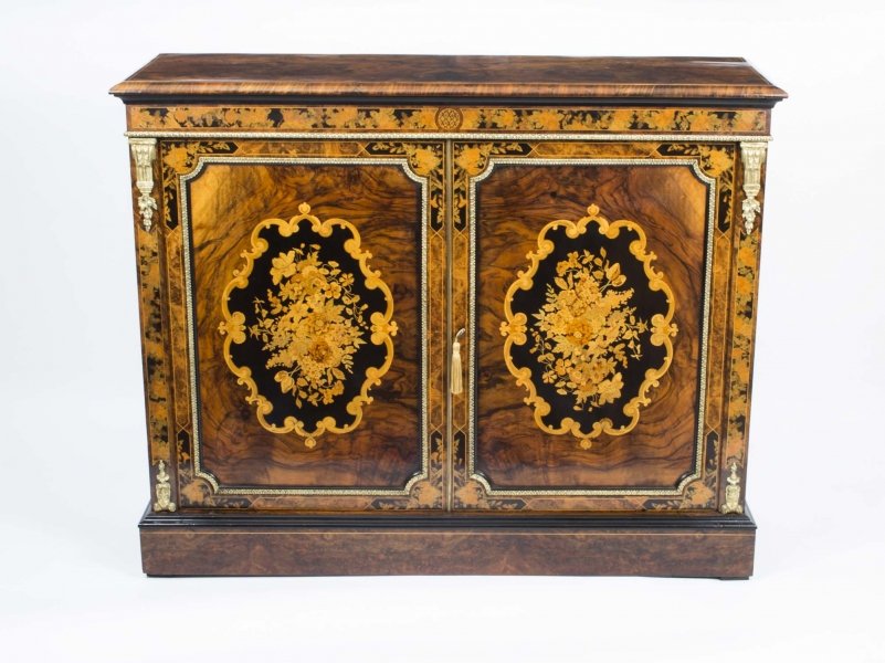 Antique Victorian Walnut Marquetry Pier Cabinet c.1860 | Ref. no. 06766 | Regent Antiques