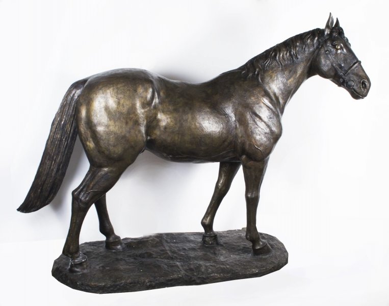 Stunning Life Size Bronze Statue of a Stallion | Ref. no. 06785 | Regent Antiques