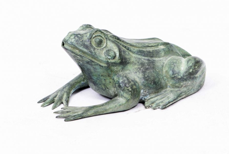 Small Bronze Green Patinated Frog Fountain | Bronze Frog Fountain | Ref. no. 06802 | Regent Antiques