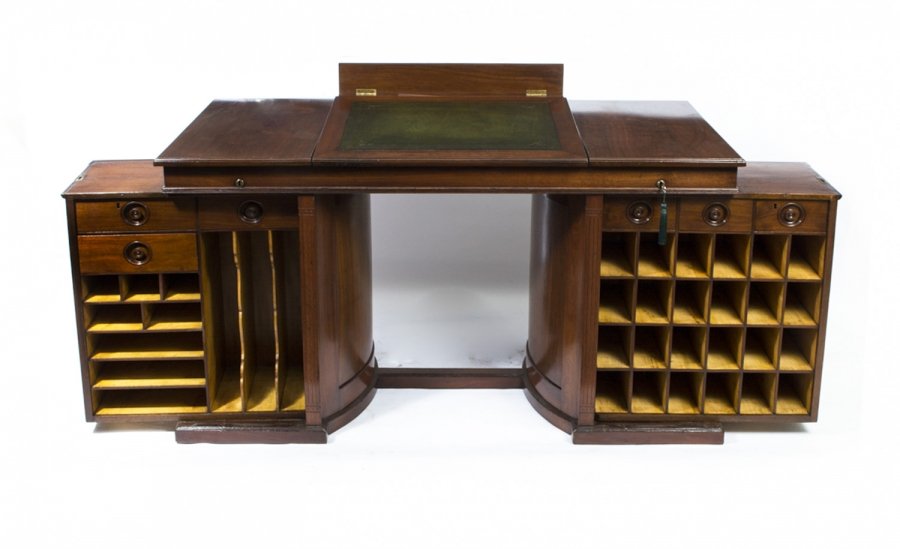 Antique Rare Victorian Pedestal Desk Wooton Style c.1870 | Ref. no. 06843 | Regent Antiques