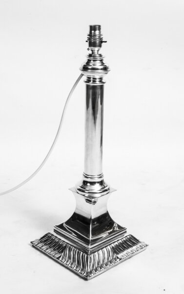Antique Silver Plated Column Lamp | Ref. no. 06895 | Regent Antiques