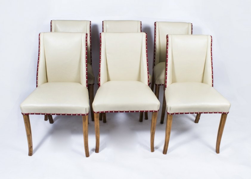 Antique set of 6 Burr Walnut  Dining chairs Art Deco C1930 | Ref. no. 06906b | Regent Antiques