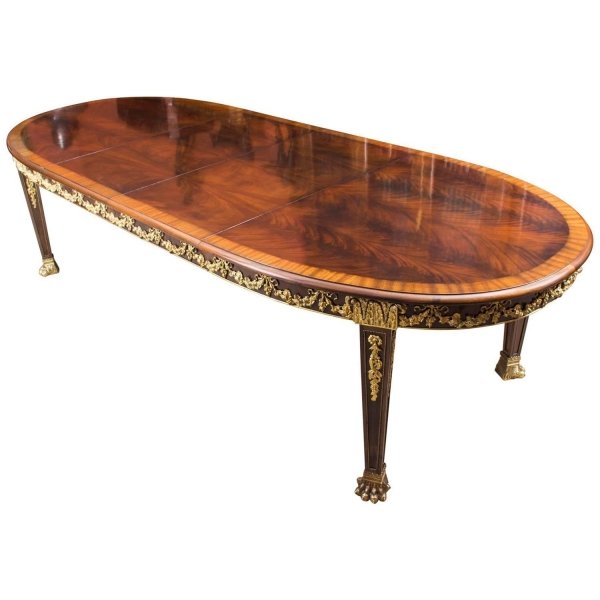 Antique Ormolu Mounted Flame Mahogany Dining Table c.1920 | Ref. no. 06951 | Regent Antiques
