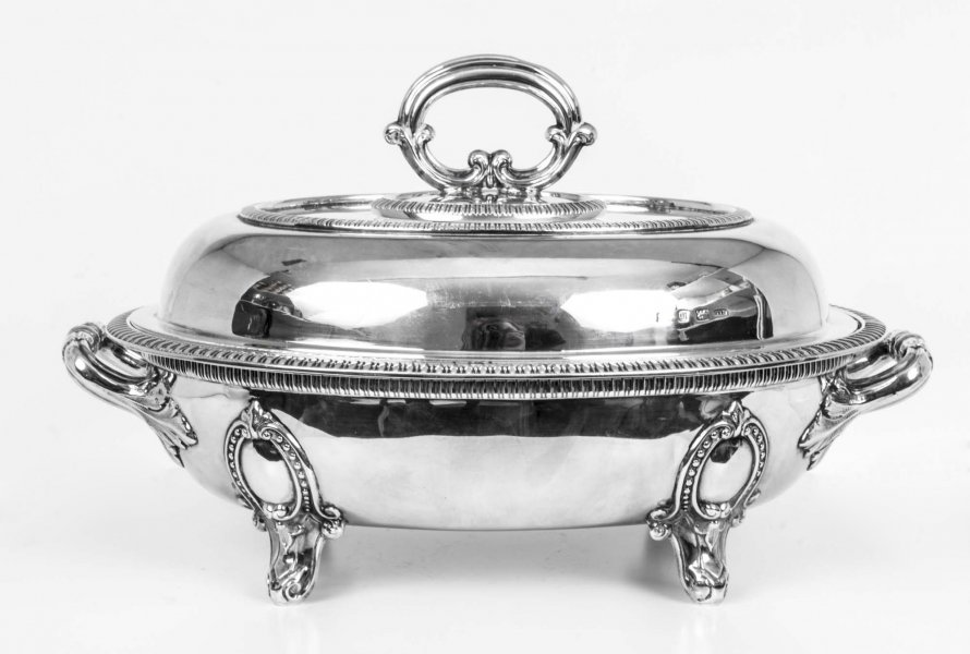 Antique Sterling Silver Entree Dish on stand 1896 | Ref. no. 06954 | Regent Antiques