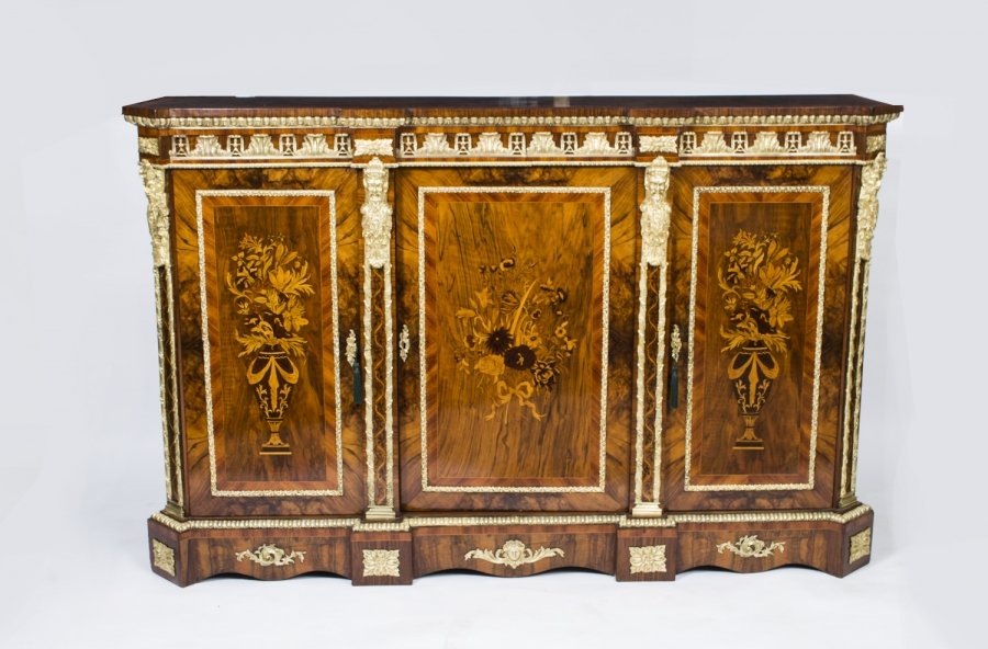 Antique Victorian Burr Walnut Marquetry Credenza c.1860 | Ref. no. 06970 | Regent Antiques